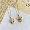 2022 New hip-hop copper plated with real gold and slightly inlaid zircon exquisite leopard head pendant necklace collarbone from a European and American trendy brand Application Scenario